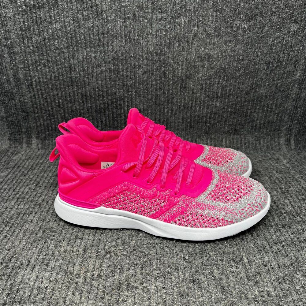 APL Athletic Propulsion Labs TechLoom Tracer Pink Silver Running Shoes Women’s 8